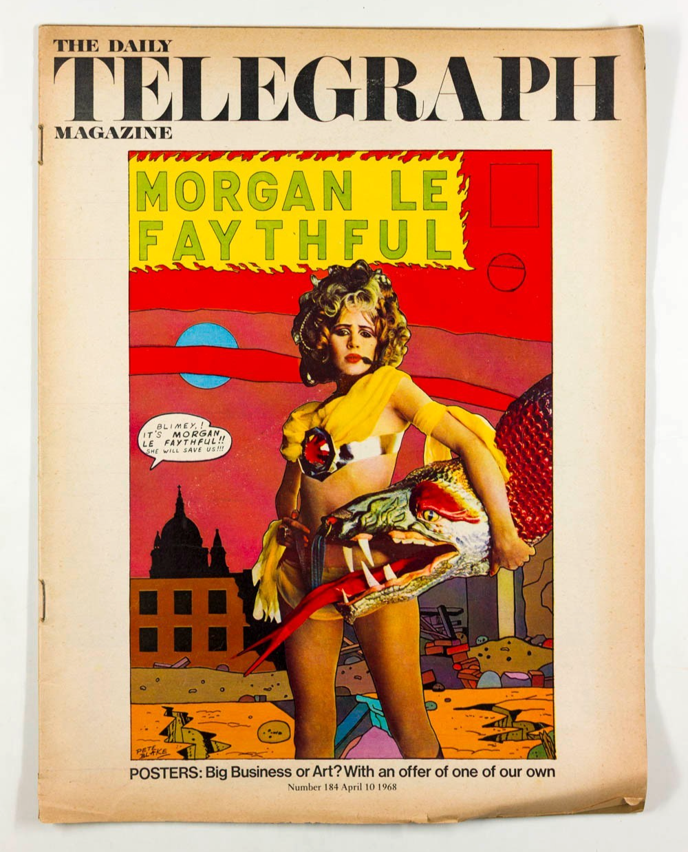 Marianne Faithfull PETER BLAKE Pop poster TELEGRAPH MAGAZINE April 1968 Menswear