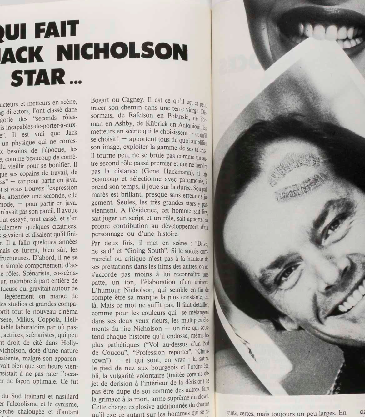 JACK NICHOLSON Jamie Lee Curtis NASTASSJA KINSKI Vogue Hommes October 1979 Golf