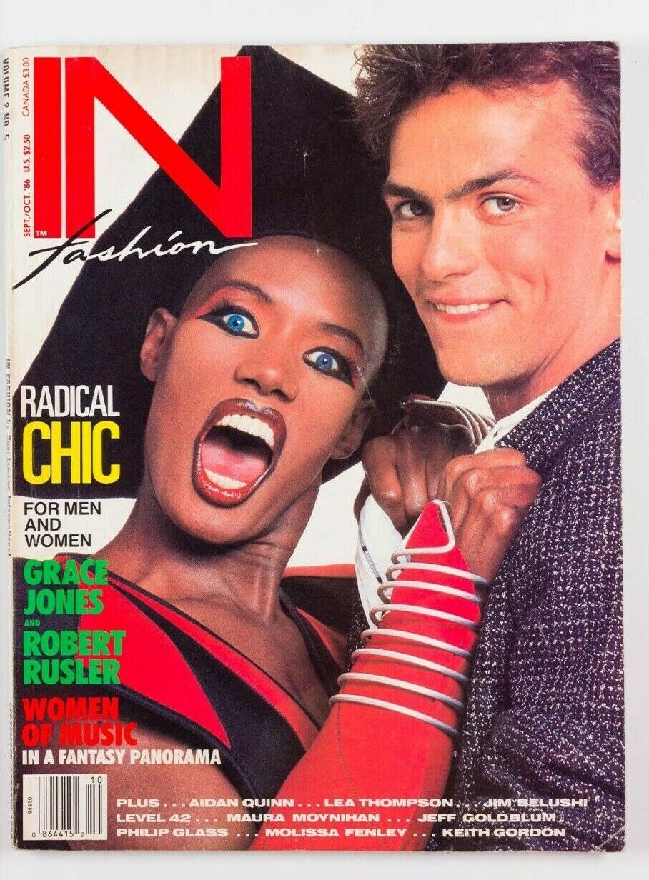 GRACE JONES Philip Glass JIM BELUSHI Lea Thompson LEVEL 42 ~ IN FASHION magazine