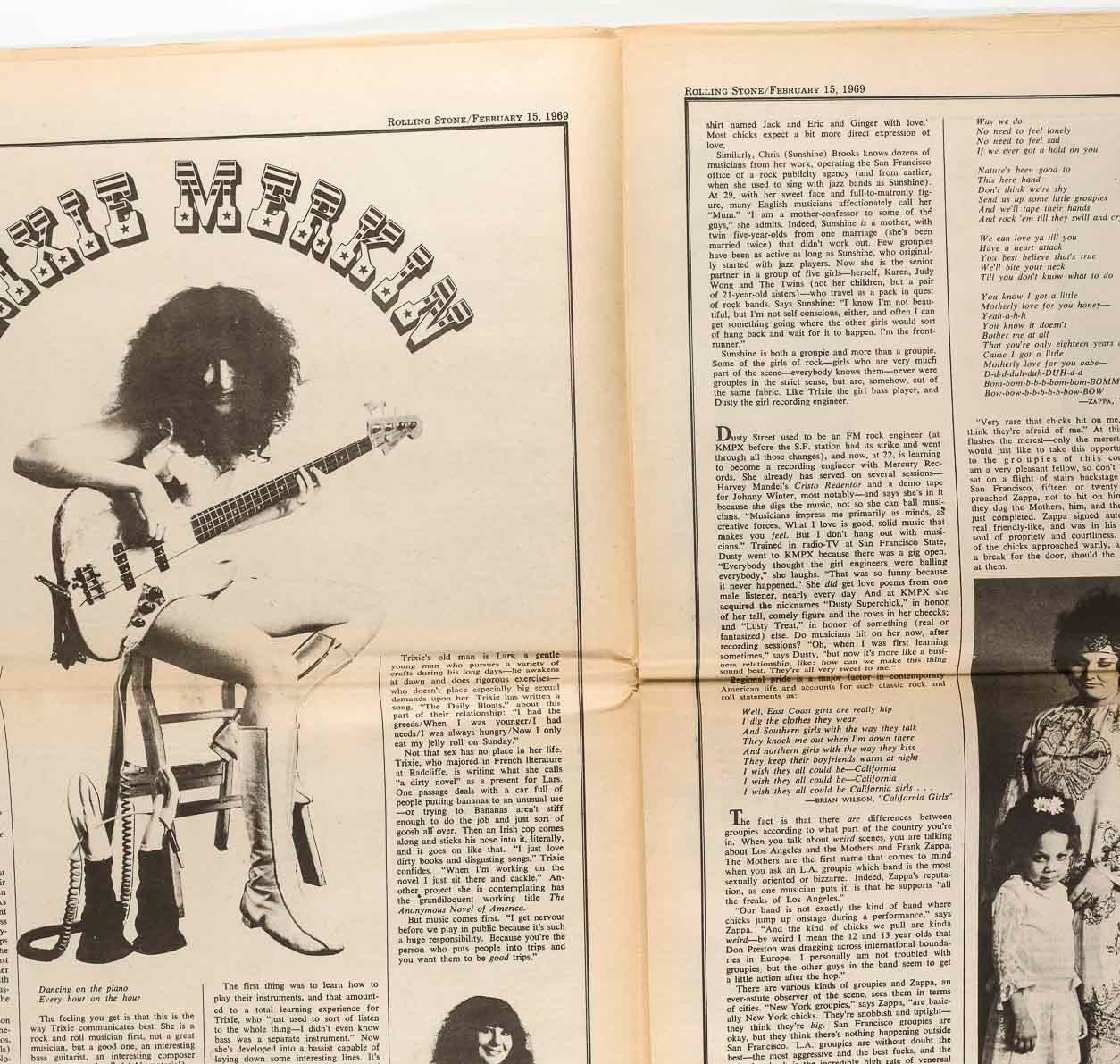 THE GROUPIES Miss Mercy ROLLING STONE February 15 1969 27 Baron Wolman GTO's vtg
