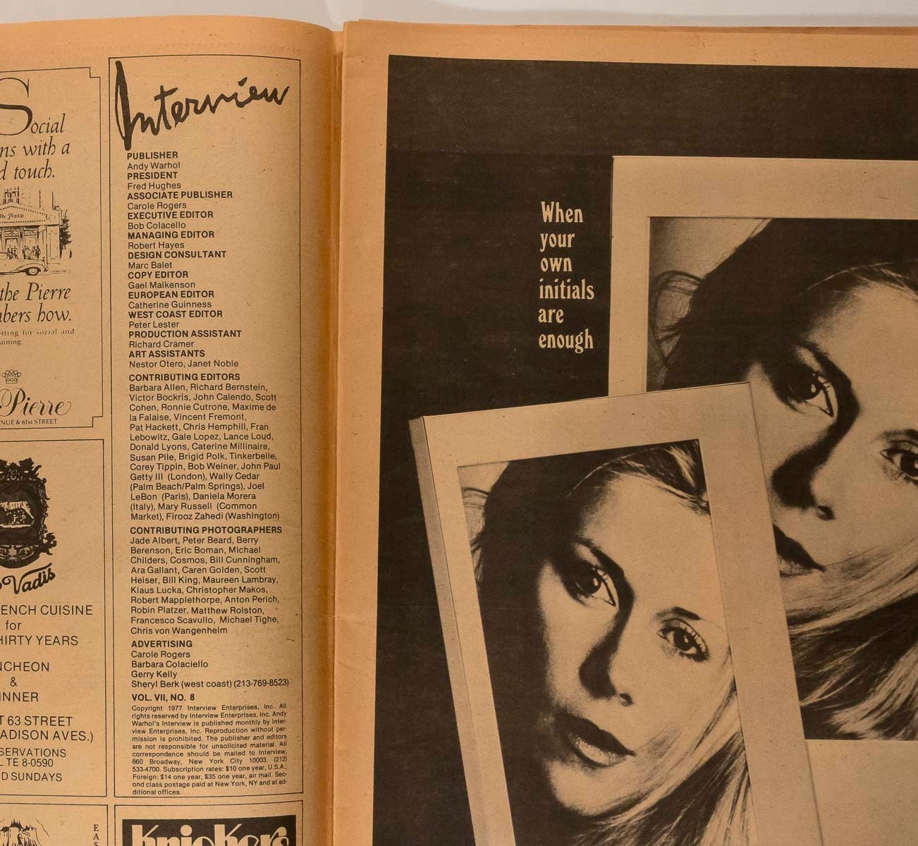 PHILIPPE MORILLON Muhammad Ali BIANCA JAGGER David Hockney INTERVIEW August 1977