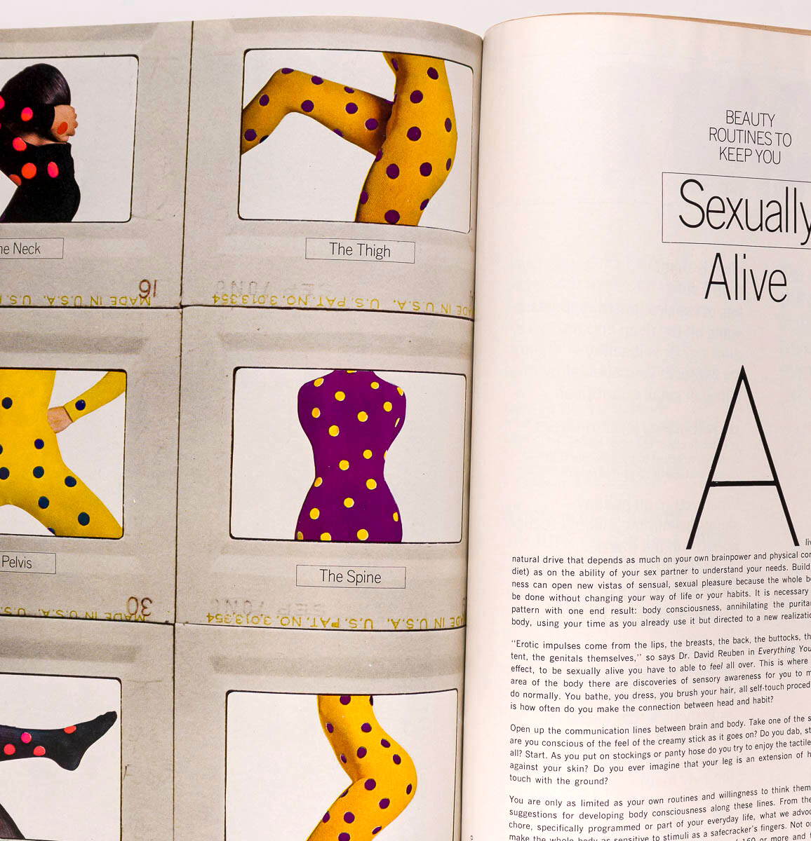 BARBARA CARRERA polka dots HIRO Tolstoy HARPER'S BAZAAR January 1971 Oscar Renta