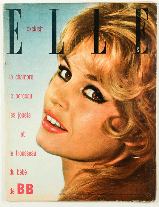BRIGITTE BARDOT Rare early French ELLE fashion magazine BB Jan 1960 Paris FRANCE