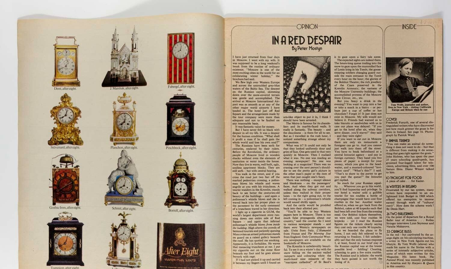 Frederick Forsyth JP DONLEAVY Natalia Makarova TOM WOLFE Eire TELEGRAPH MAGAZINE