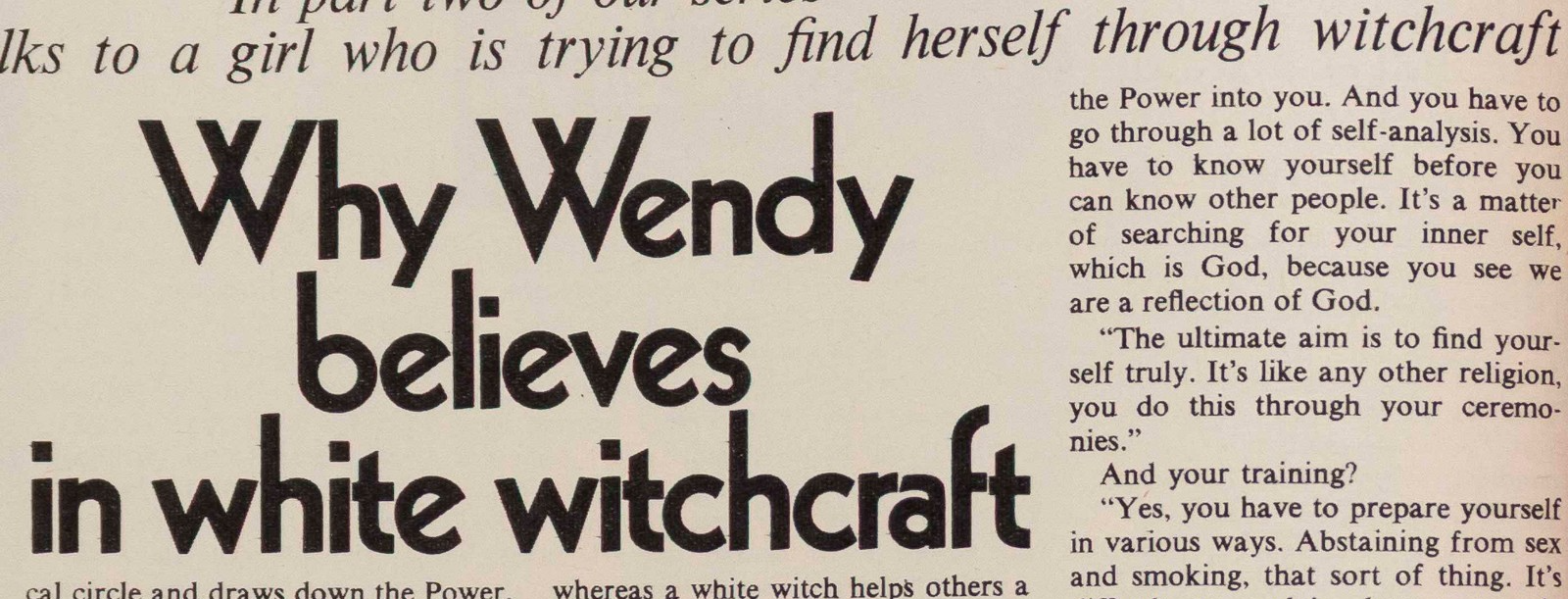 WENDY TOMLINSON White WItch WITCHCRAFT Occult magazine UK Alex & Maxine Sanders