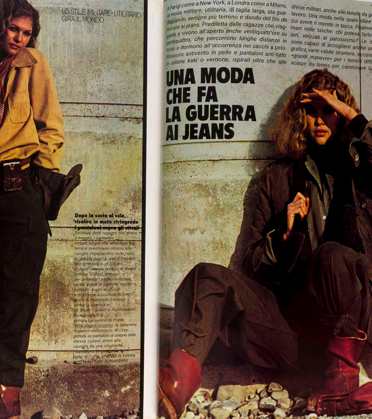 Jaan Stephens GUY BOURDIN Marie Helvin VOGUE ITALIA February 1975 Ungaro YSL vtg
