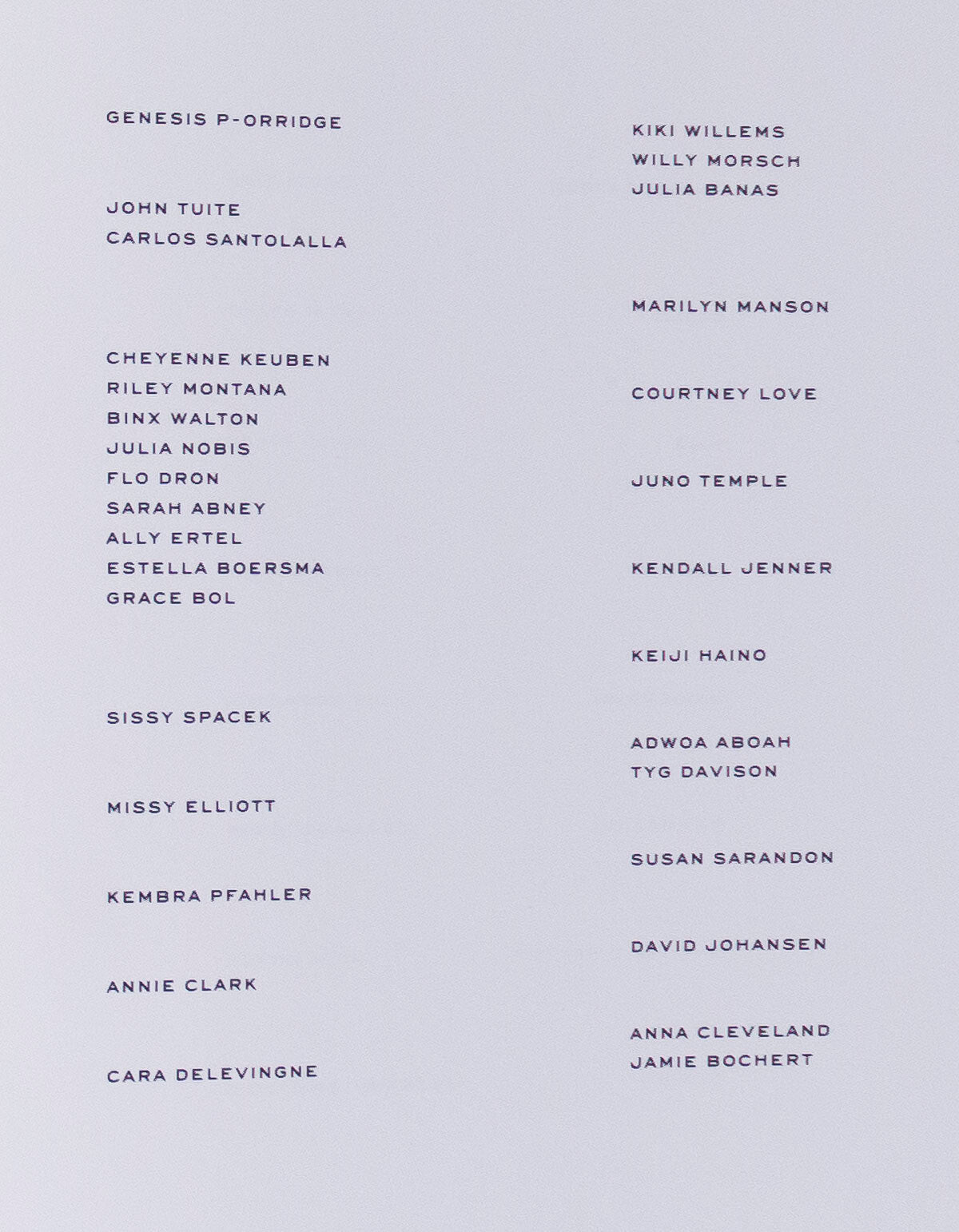 DAVID JOHANSEN Kendall Jenner SISSY SPACEK Marc Jacobs LOOKBOOK 16 Courtney Love