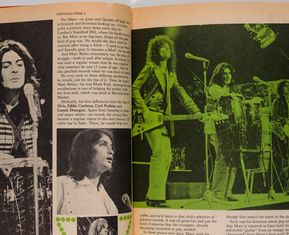 Marc Bolan T REX SPECIAL Mickey Finn DISCO 45 magazine 1972 Philip Castle poster