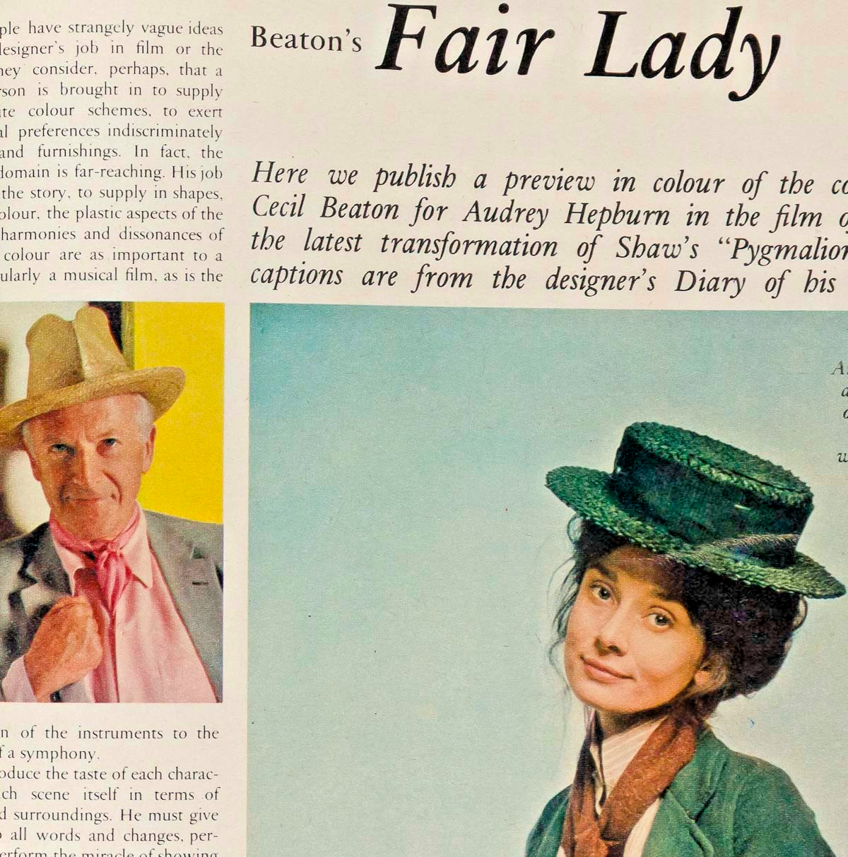 AUDREY HEPBURN Cecil Beaton MY FAIR LADY costume preview 60s weekend magazine UK