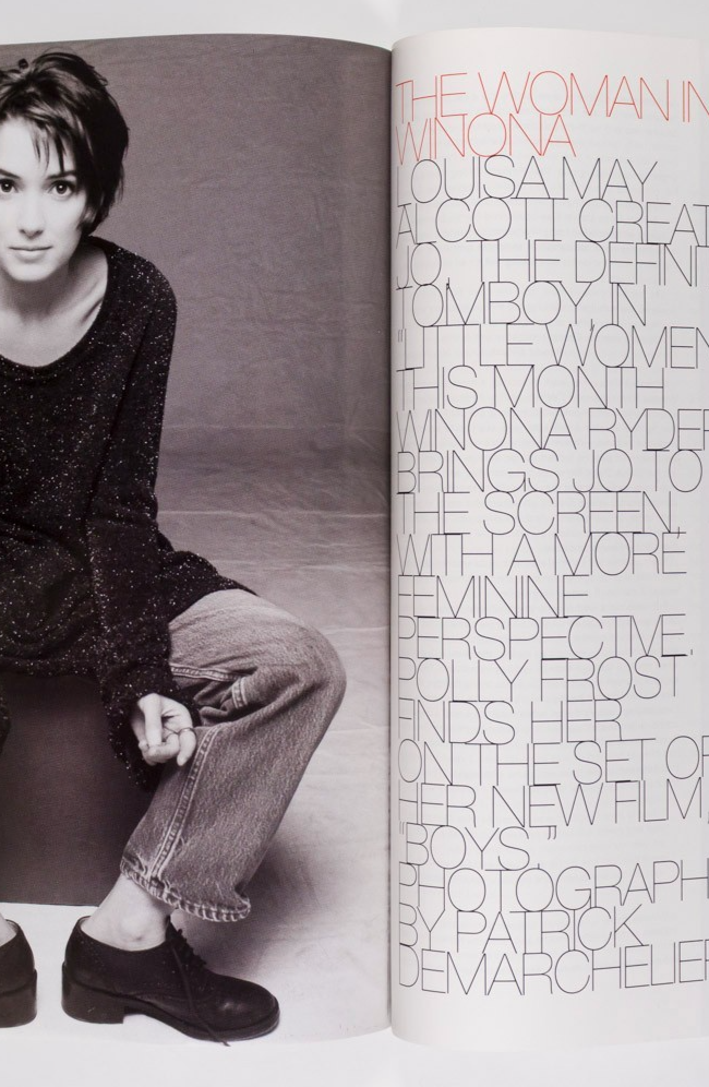 WINONA RYDER Kate Moss PETER LINDBERGH Harper's December 1994 Linda Evangelista