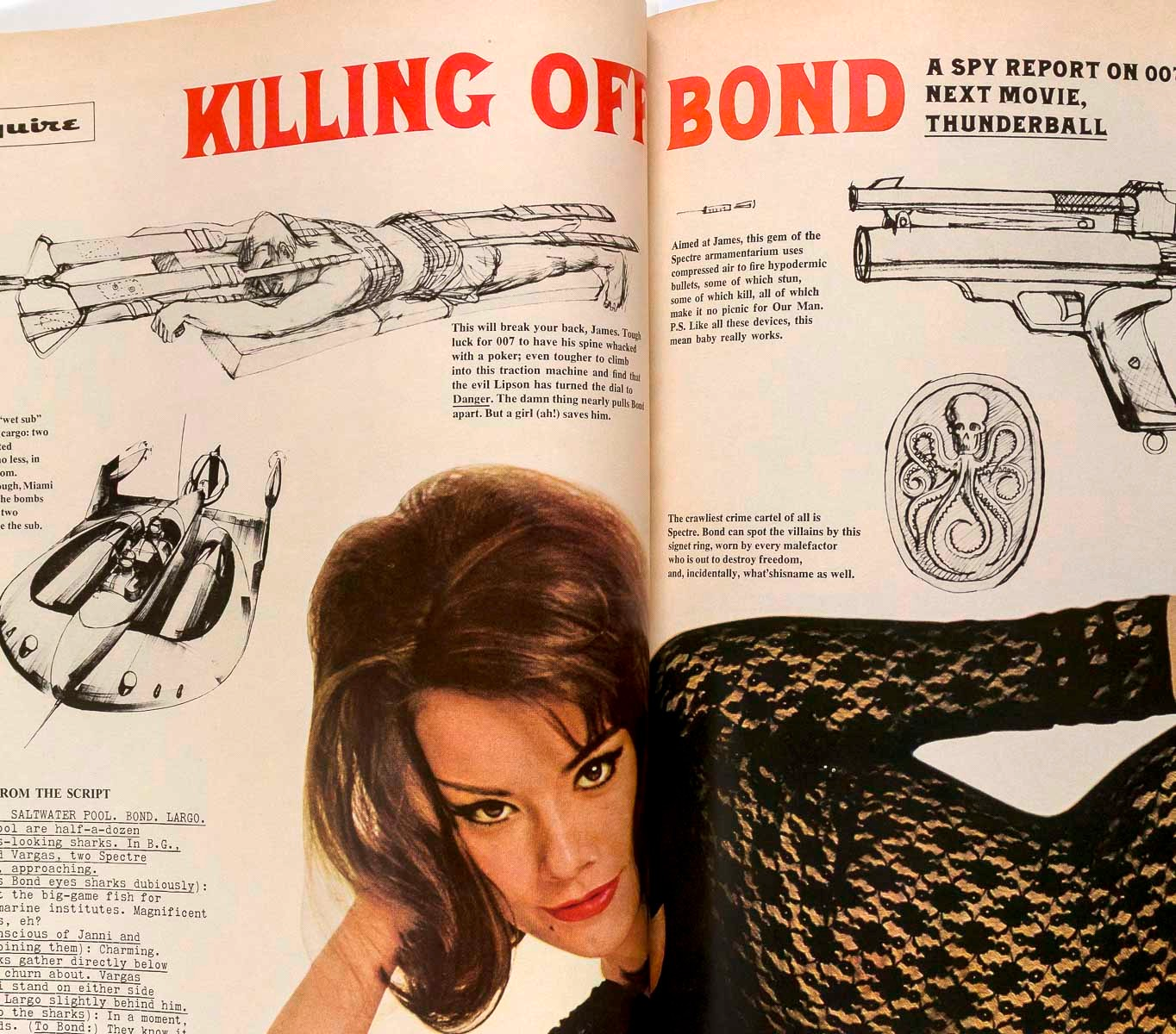 Sean Connery THUNDERBALL James Bond 007 ESQUIRE magazine June 1965 Bobby Kennedy