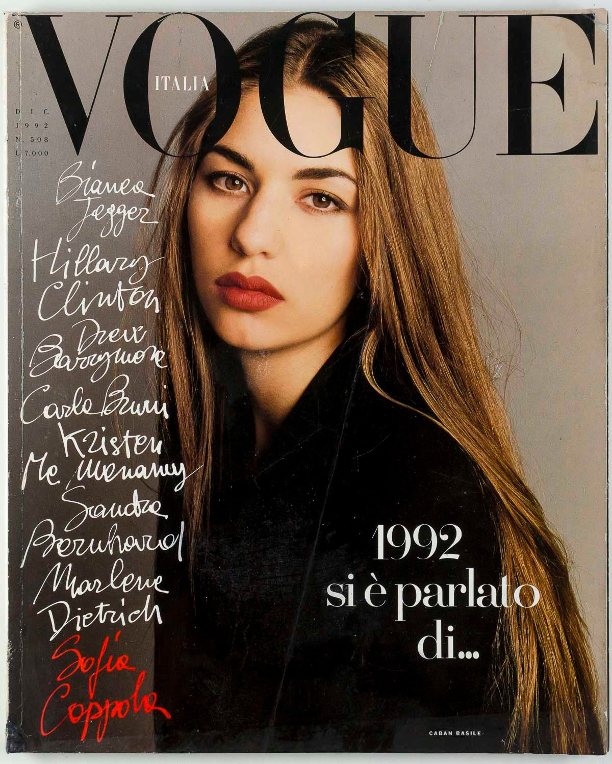 SOFIA COPPOLA Drew Barrymore ANNA NICOLE SMITH Bianca VOGUE ITALIA December 1992