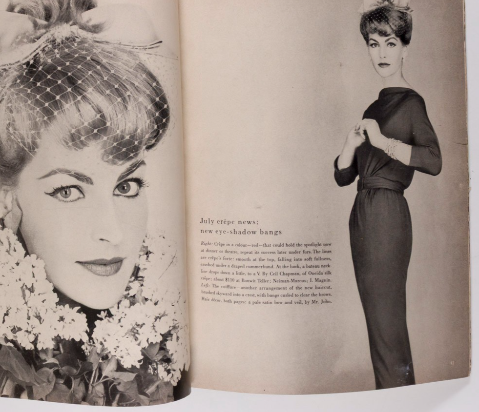 Anne St Marie RENE BOUCHE Bridal VOGUE July 1957 Marmie Eisenhower HORST Vevean