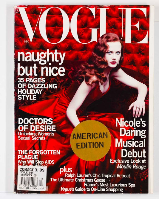 Moulin Rouge Nicole Kidman AIDS vtg RALPH LAUREN Vogue US magazine 2000 December