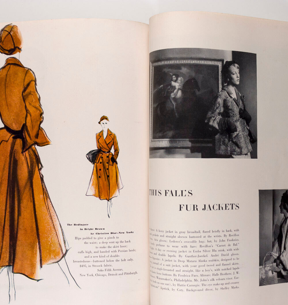 Evelyn Tripp LOUISE DAHL-WOLFE Paris Openings US FALL FASHION vtg HARPERS BAZAAR