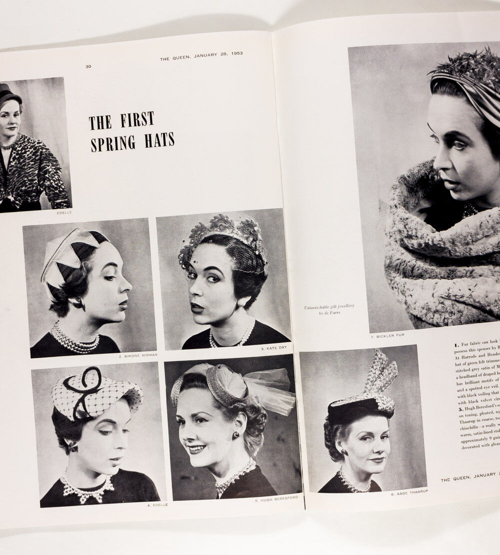 Richard Ogle CHRISTIAN DIOR Spa KENYA Irish Wolfhound dog HAT Queen magazine 50s