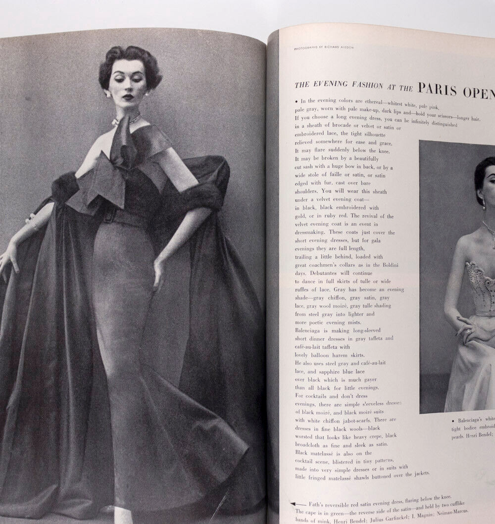 Evelyn Tripp LOUISE DAHL-WOLFE Paris Openings US FALL FASHION vtg HARPERS BAZAAR