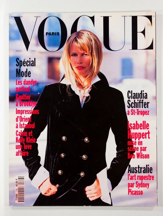 Claudia Schiffer AUSTRALIA Isabelle Huppert CALVIN KLEIN Picasso JPG Paris Vogue