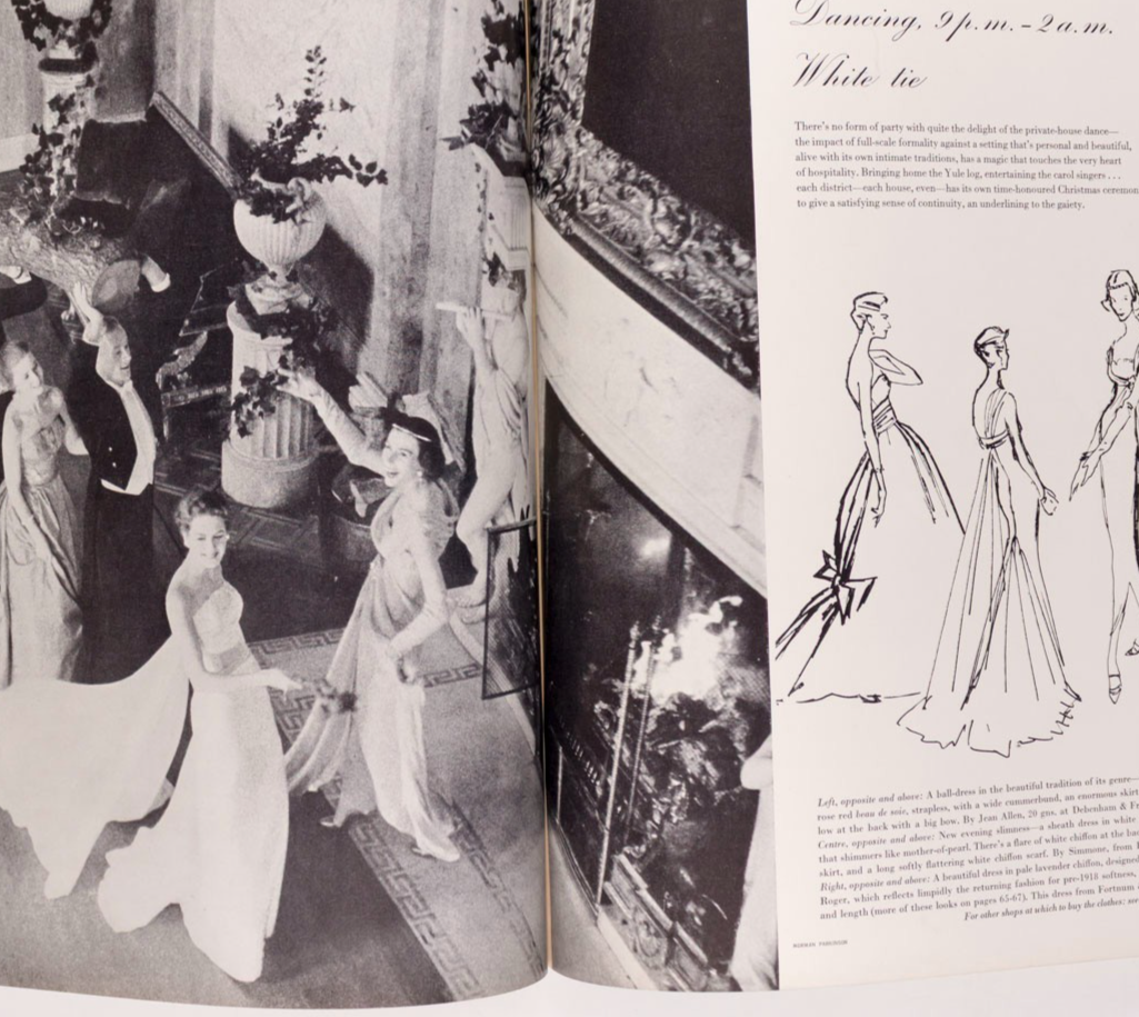 ANNABEL BIRLEY Paris London WILLIAM KLEIN Parkinson VOGUE December 1956 vtg XMAS