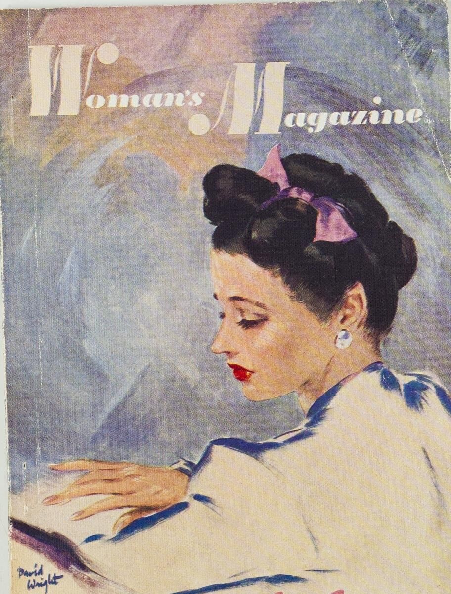 Woman's Magazine DAVID WRIGHT Illustrated Cover 1940's Magazine vtg Illustration