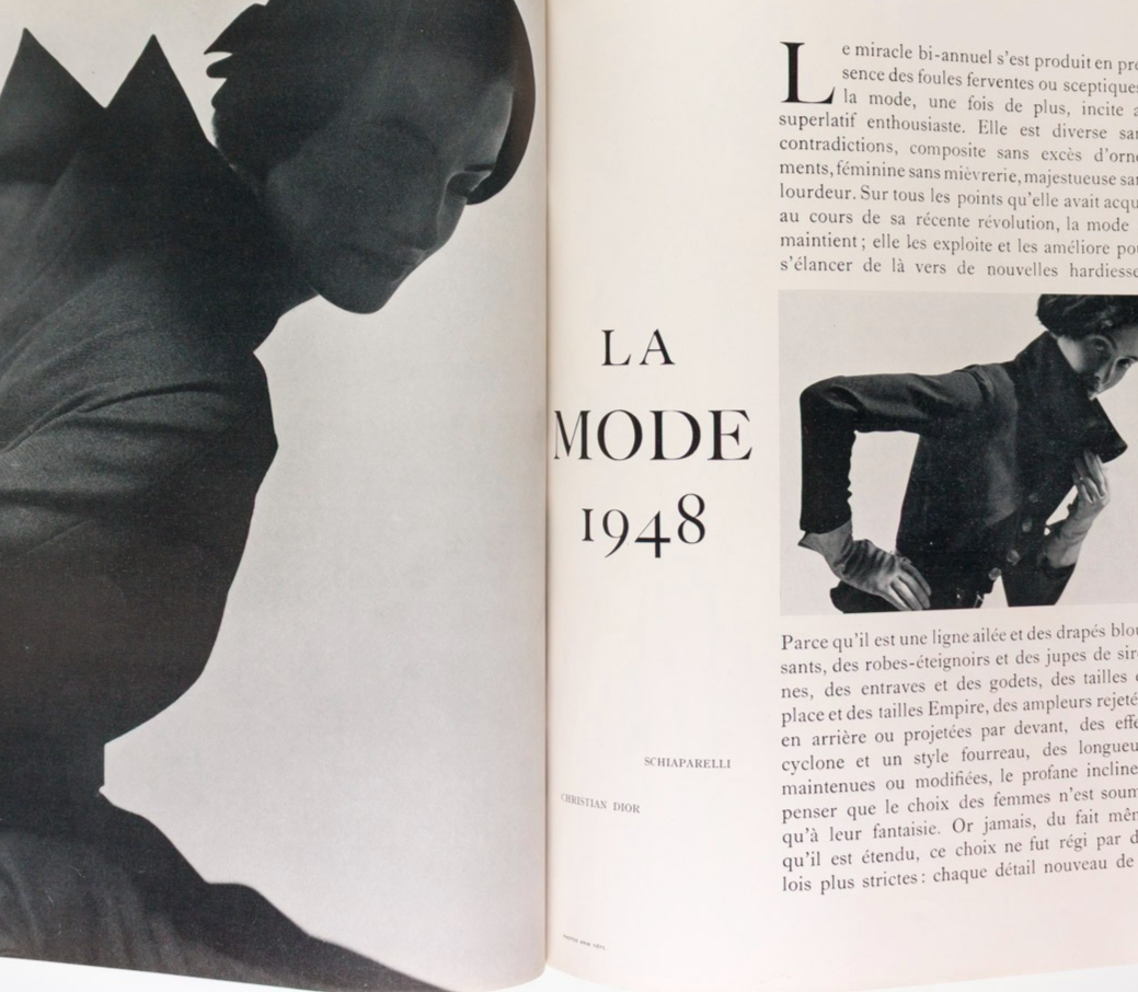 Carl Erickson BALENCIAGA Jean Cocteau PARIS VOGUE October 1948 Anouk Aimee GRES