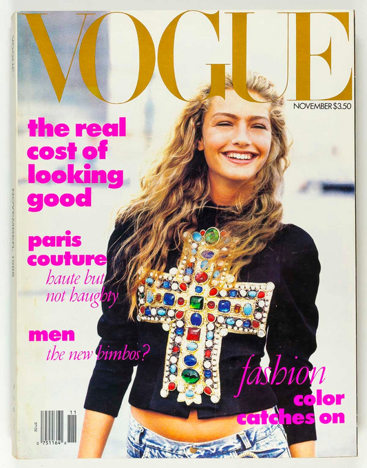 ANNA WINTOUR 1st Vogue magazine PETER LINDBERGH Jeans DENIM November 1988 vtg US