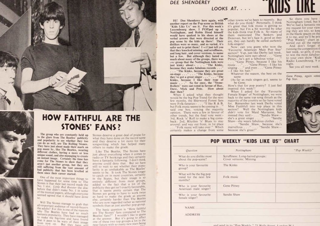 Sandie Shaw THE BEATLES Rolling Stones POP WEEKLY Marianne Faithfull EVERLY BROS