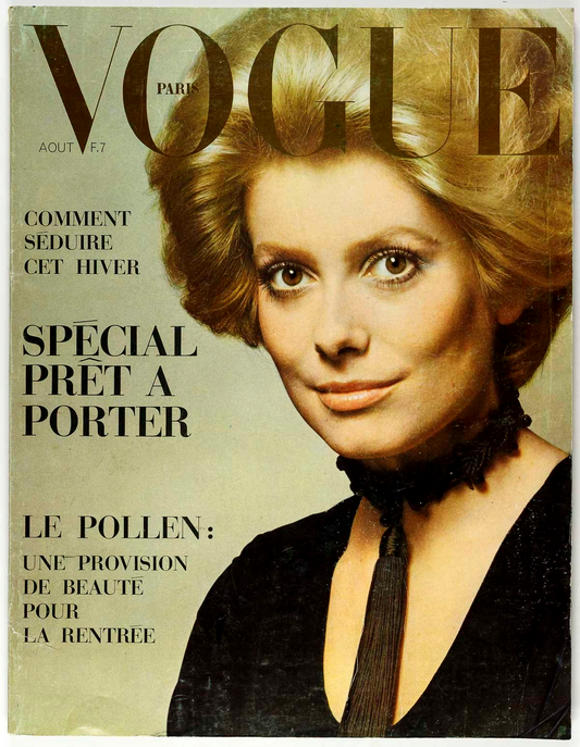 Catherine Deneuve GUY BOURDIN Jean Shrimpton SARAH MOON Paris Vogue August 1969