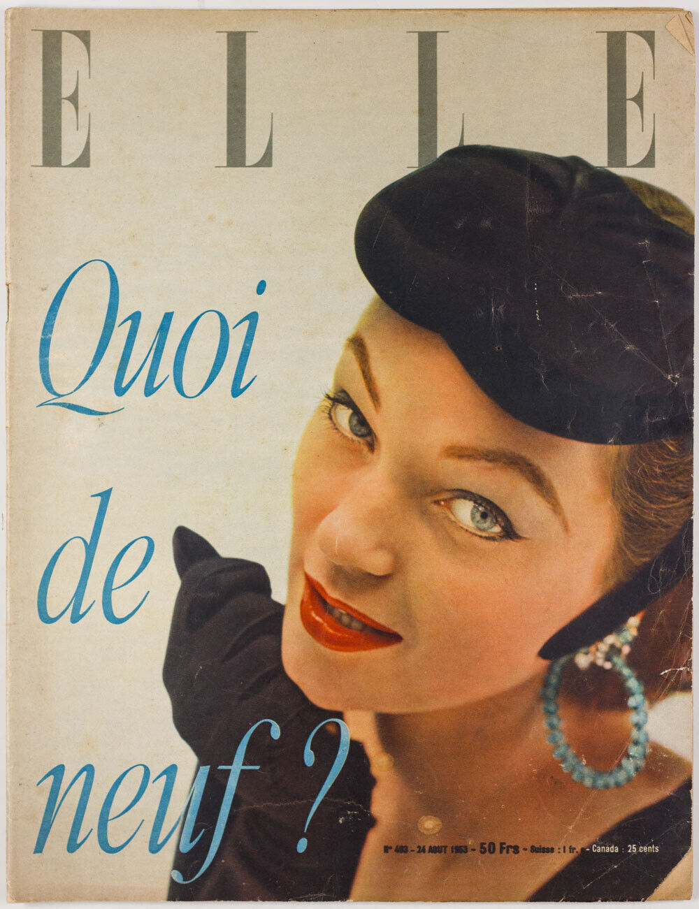 Ivy Nicolson WHAT'S UP? Vintage FRENCH ELLE fashion magazine August 1953 No.403