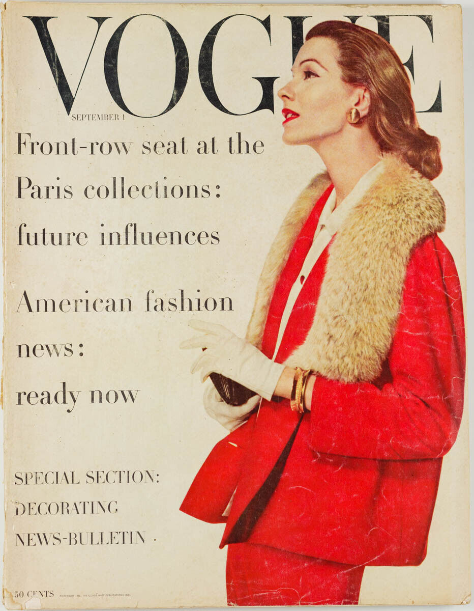 American fashion PARIS COLLECTIONS Decorating RTW Vogue magazine September 1956