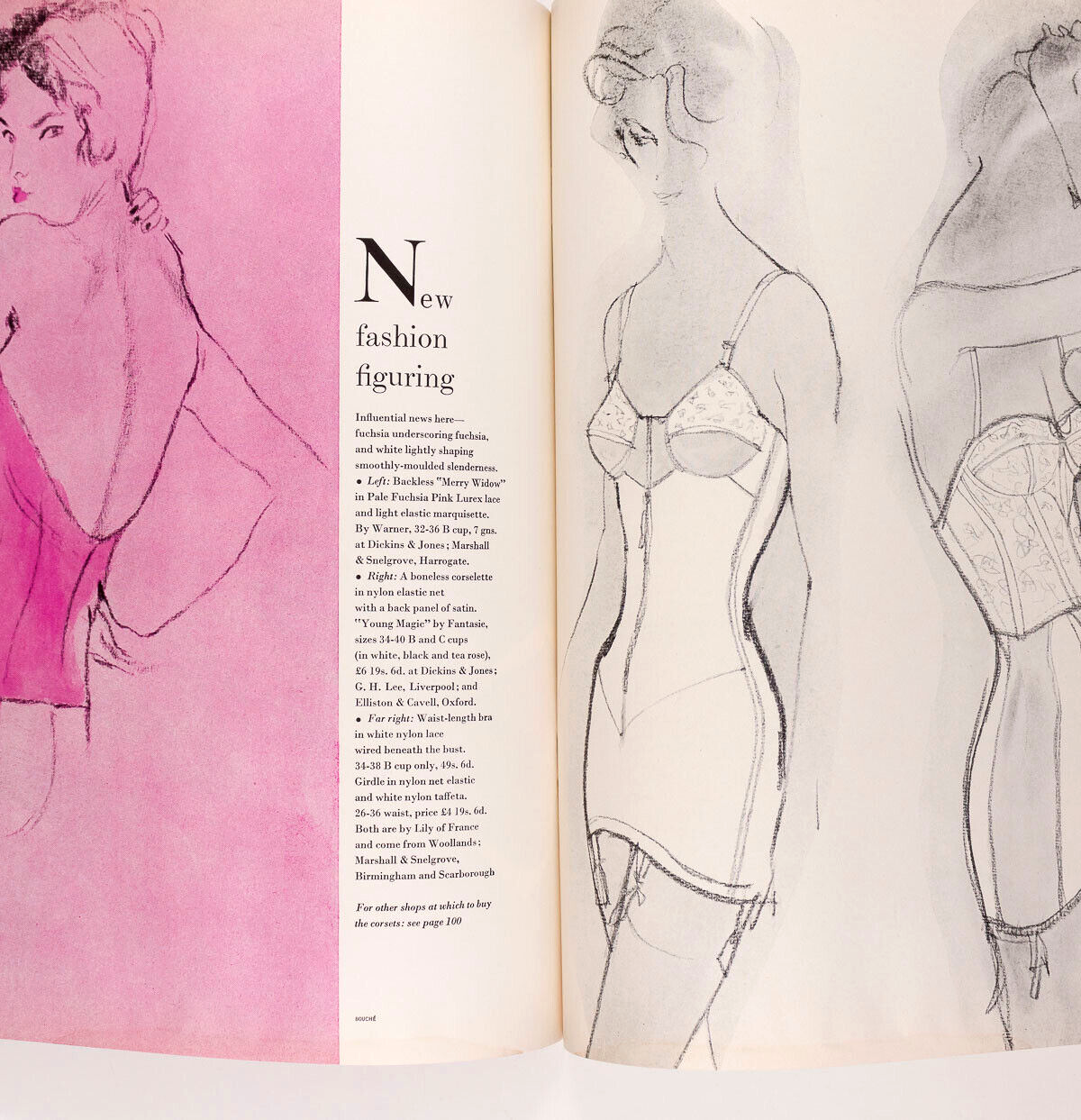 Marie Helene Arnaud NORMAN PARKINSON Helmut Newton RENE BOUCHE vtg FUCHSIA VOGUE