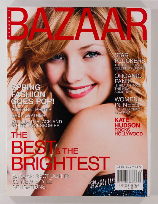 Kate Hudson AIDS Spring Fashion POP Harpers Bazaar magazine March 2001 Style US