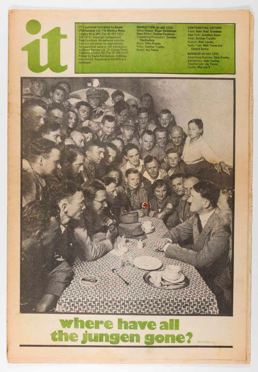 Hitler JOHN LENNON Yoko Ono INTERNATIONAL TIMES magazine October 1972 Joy Farren