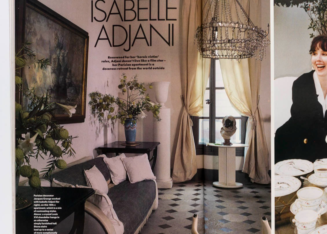 Isabelle Adjani CHRISTOPHER GIBBS Ascher ELLE Decoration February 1991 Fortuny
