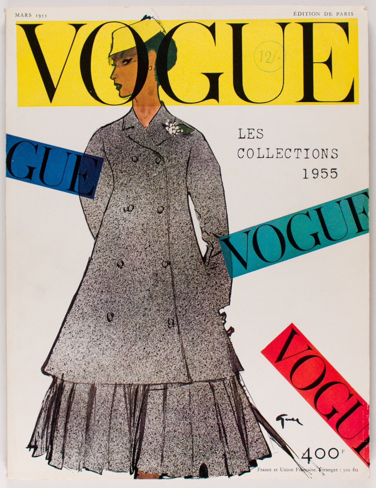 2 x Rene Gruau magazines - L'OFFICIEL March 1963 & Vogue March 1955