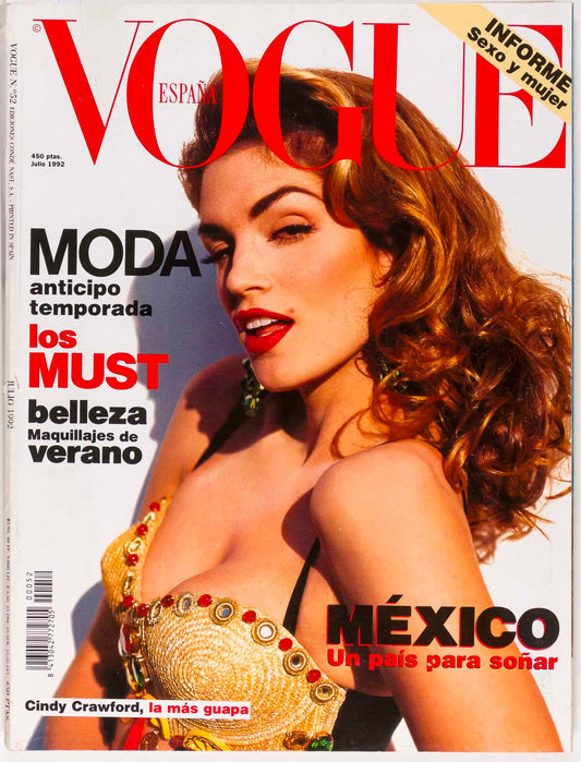 CINDY CRAWFORD Mexico AZZEDINE ALAIA Maria Felix ~ VOGUE ESPANA July 1992 SPAIN