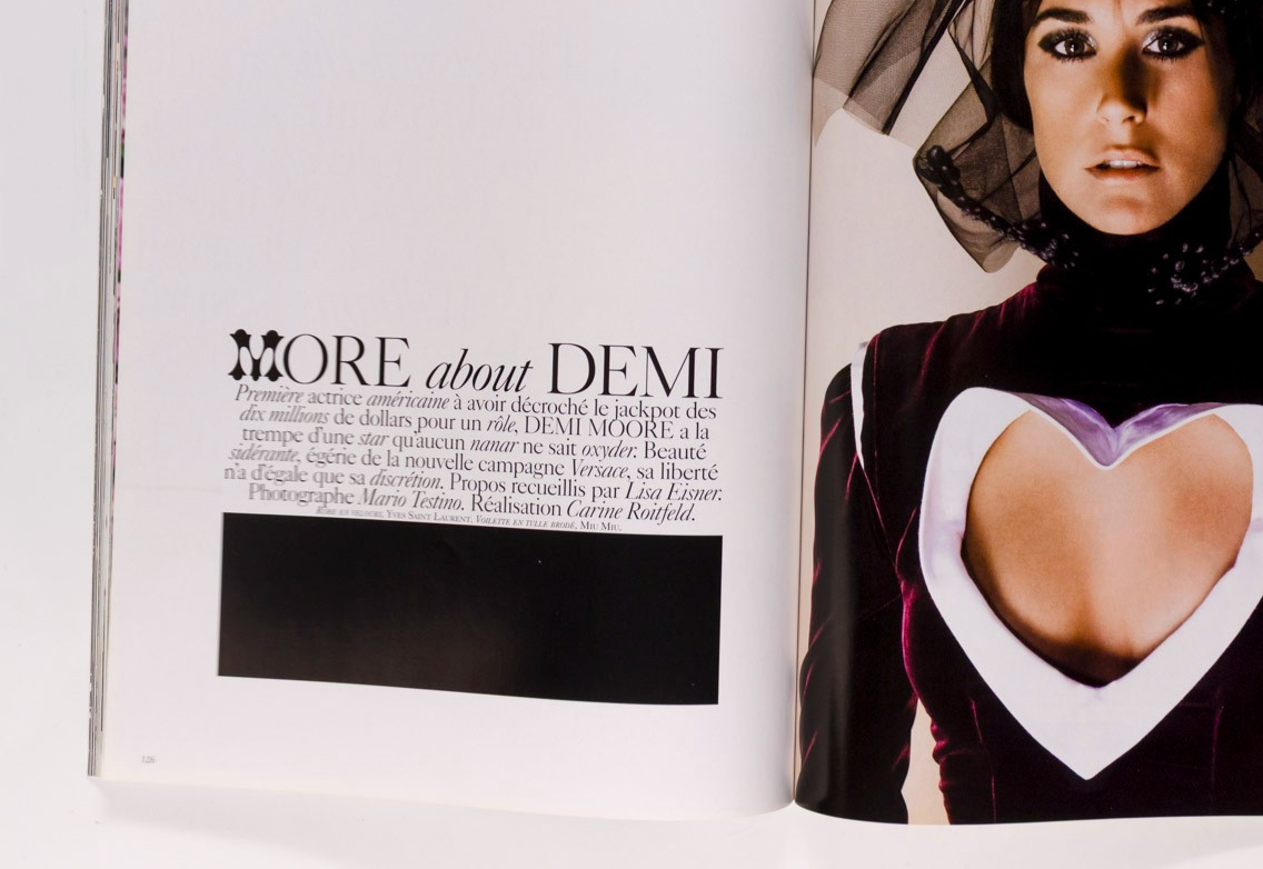 Demi Moore PHARRELL Crystal Renn PARIS VOGUE August 2005 859  20th birthday gift