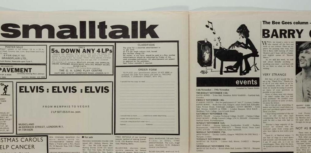 Rolling Stones JOHN LENNON Yoko Ono TREX Jimmy Cliff RECORD MIRROR November 1969