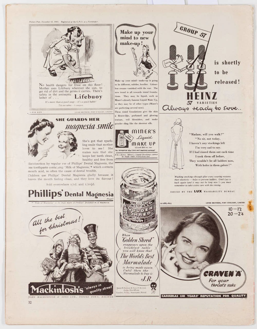 Vivien Leigh GRACIE FIELDS Nuremberg Trial PICTURE POST MAGAZINE December 1945