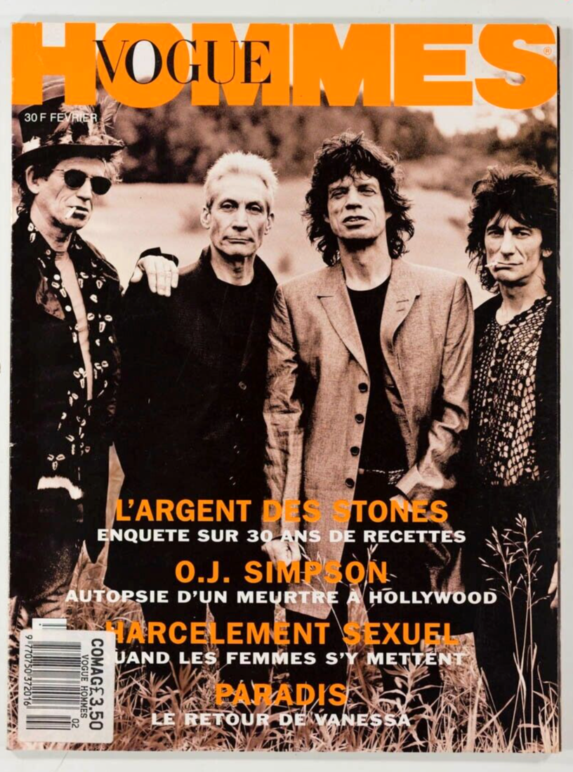 Rolling Stones OJ SIMPSON Vanessa Paradis VOGUE HOMMES magazine February 1995 Fr