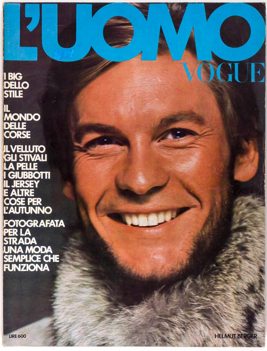 Helmut Berger ANTONY PRICE Marisa L'UOMO VOGUE October 1970 no 8 ANDREA CASCELLA