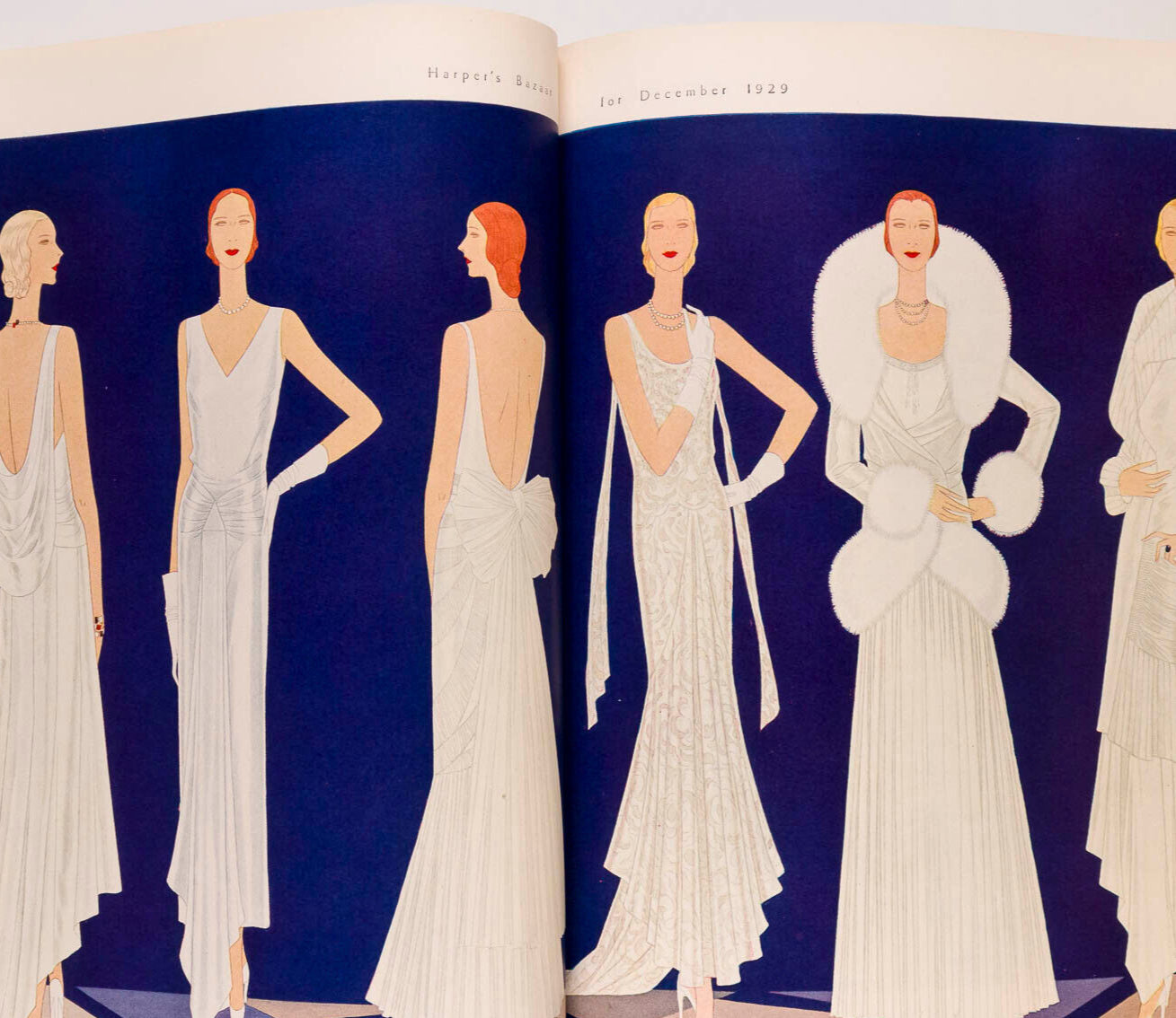 Erte BARON DE MAYER Lanvin HARPERS BAZAAR December 1929 Marmon ALEC WAUGH Worth