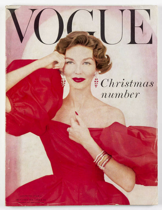 Joanna McCormick CARTIER Richard Rutledge WILLIAM KLEIN vtg VOGUE December 1956