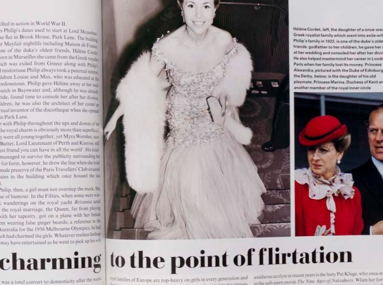 DARYL HANNAH James Hewitt LENA OLIN Tatler March 1994 Prince Philip YSL Armani