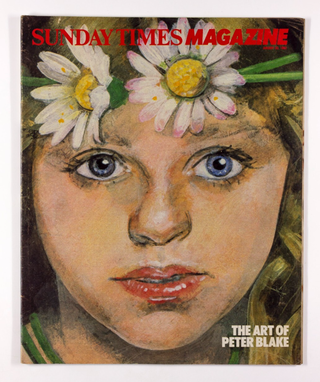 PETER BLAKE Petra Kelly SAM LLEWELLYN Sunday Times magazine January 1983 SOFABED