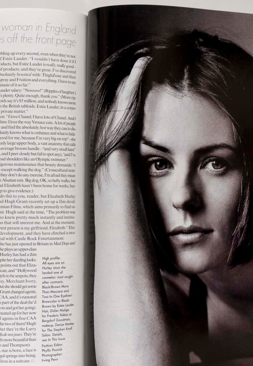 Amber Valletta IMAN Bowie PENN Helmut Newton TRISH GOFF Elizabeth Hurley VOGUE