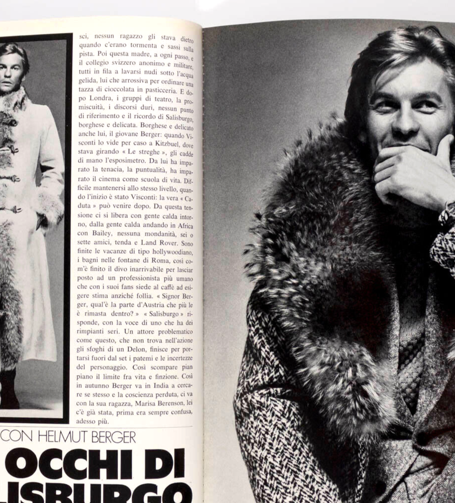 Helmut Berger ANTONY PRICE Marisa L'UOMO VOGUE October 1970 no 8 ANDREA CASCELLA