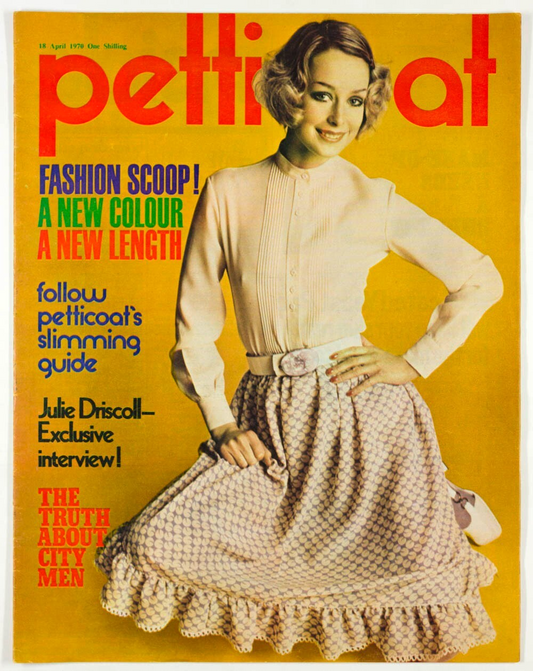 JULIE DRISCOLL Led Zeppelin BIBA Petticoat magazine April 1970 Mary Quant QUOROM