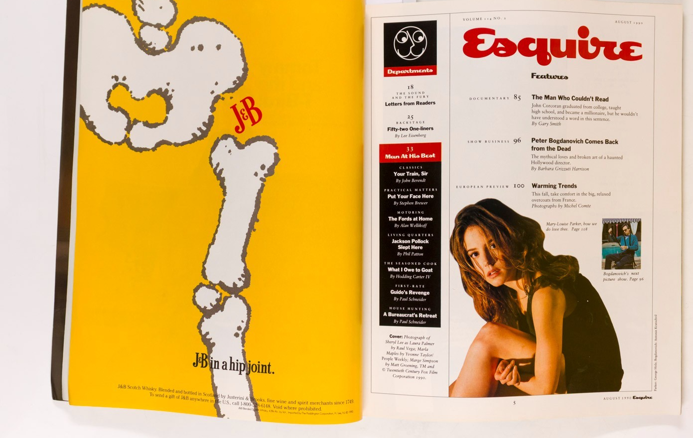 Laura Palmer PETER BOGDANOVICH Mary-Louise Parker ESQUIRE magazine August 1990