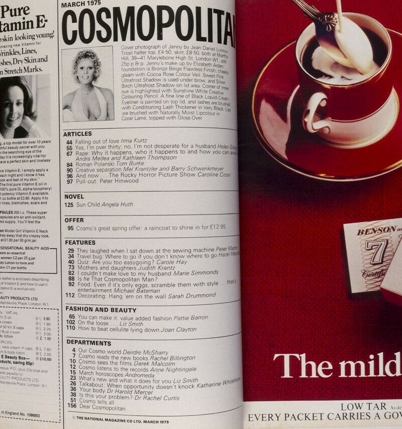 Roman Polanski TIM CURRY Peter Hinwood BIBA  Cosmopolitan magazine UK March 1975